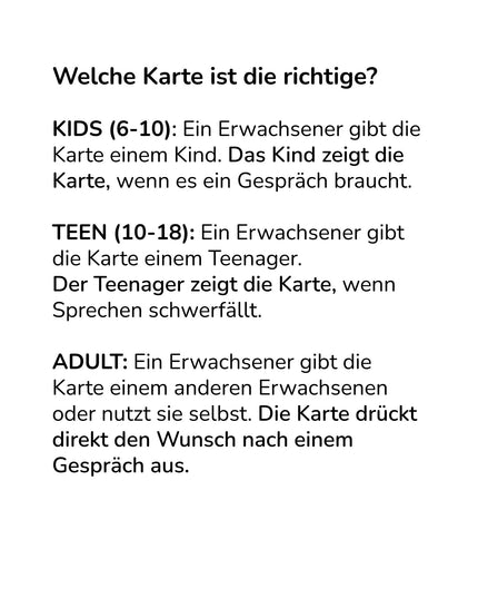 Weiße Karte für Zuhause - Sicher sprechen. Gemeinsam lösen.
