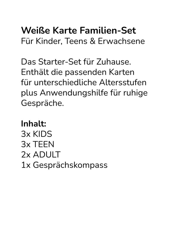 Weiße Karte für Zuhause - Sicher sprechen. Gemeinsam lösen.