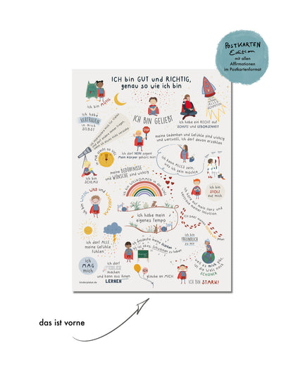 Postkarte Affirmationen für Kinder
