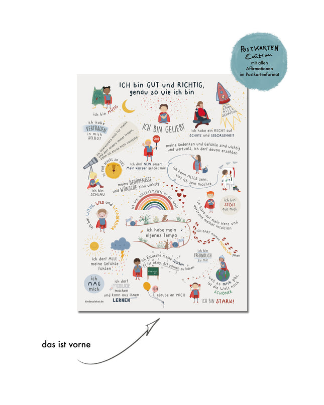 Postkarte Affirmationen für Kinder