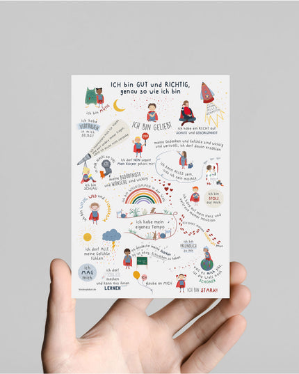 Postkarte Affirmationen für Kinder
