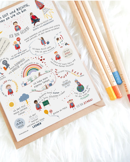 Postkarte Affirmationen für Kinder