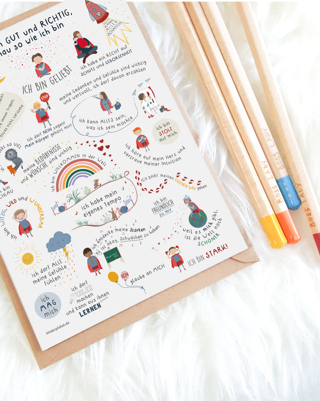 Postkarte Affirmationen für Kinder