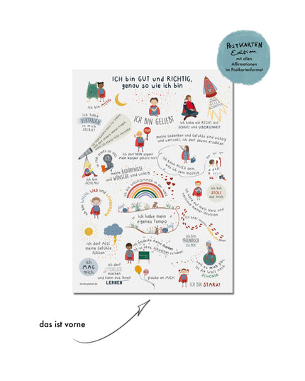 Postkarte Affirmationen für Kinder