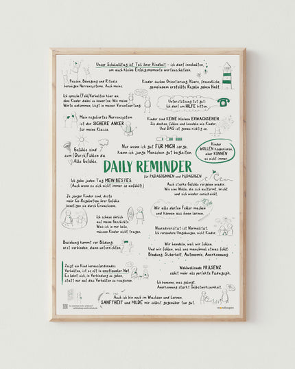 Daily Reminder für Pädagog:innen - Poster für eine liebevolle, klare Haltung im Schulalltag