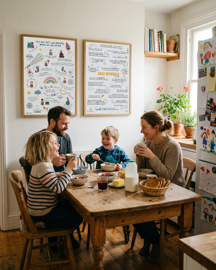 Familien-Set: Kinder-Affirmationsposter + Elternposter Daily Reminder