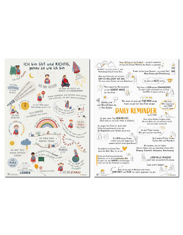 Familien-Set: Kinder-Affirmationsposter + Elternposter