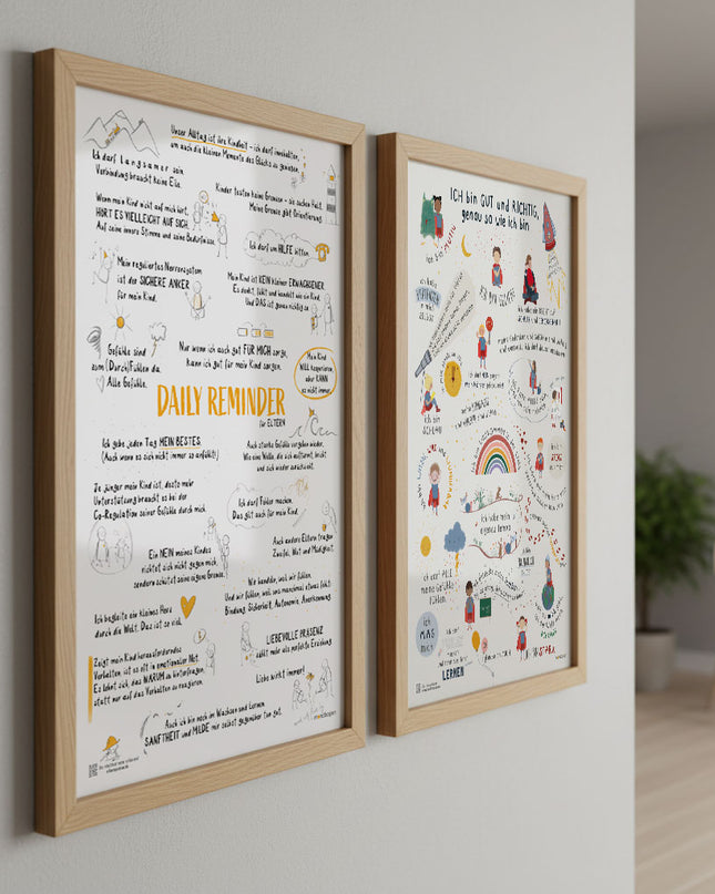Familien-Set: Kinder-Affirmationsposter + Elternposter