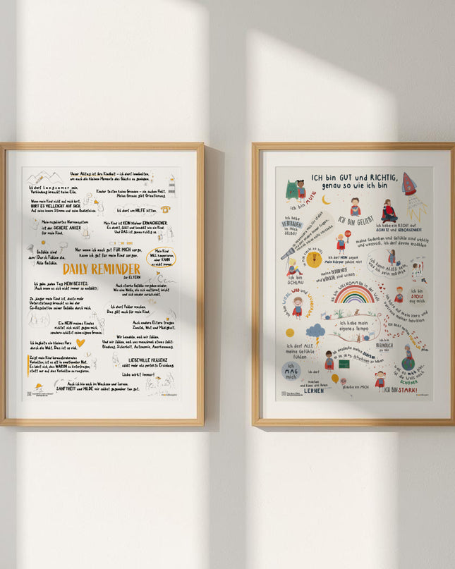 Familien-Set: Kinder-Affirmationsposter + Elternposter