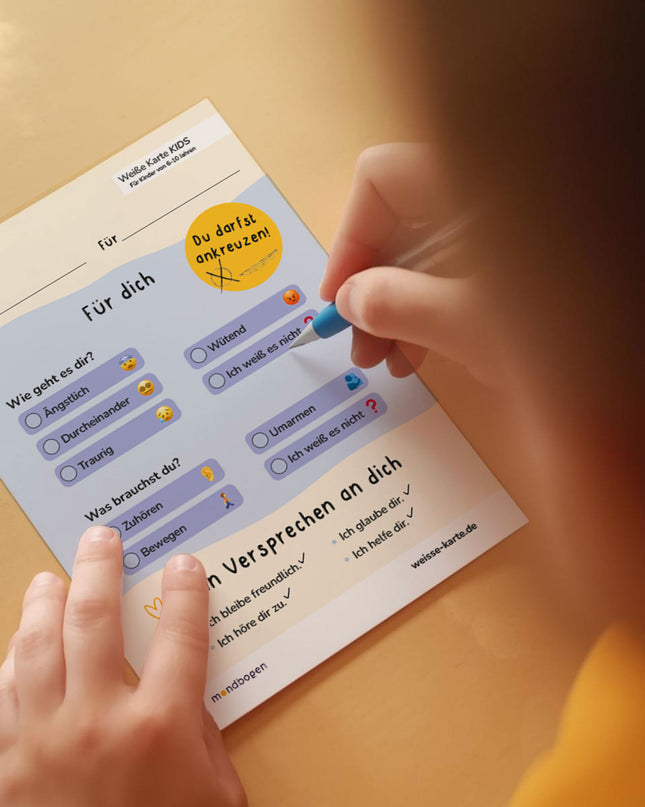 Weiße Karte KIDS - für Kinder (ca. 6-10 Jahre)