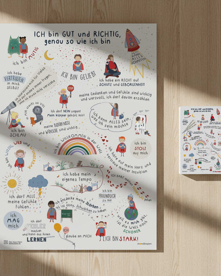 Klassensatz: Kinder-Affirmationsposter + 30 Postkarten