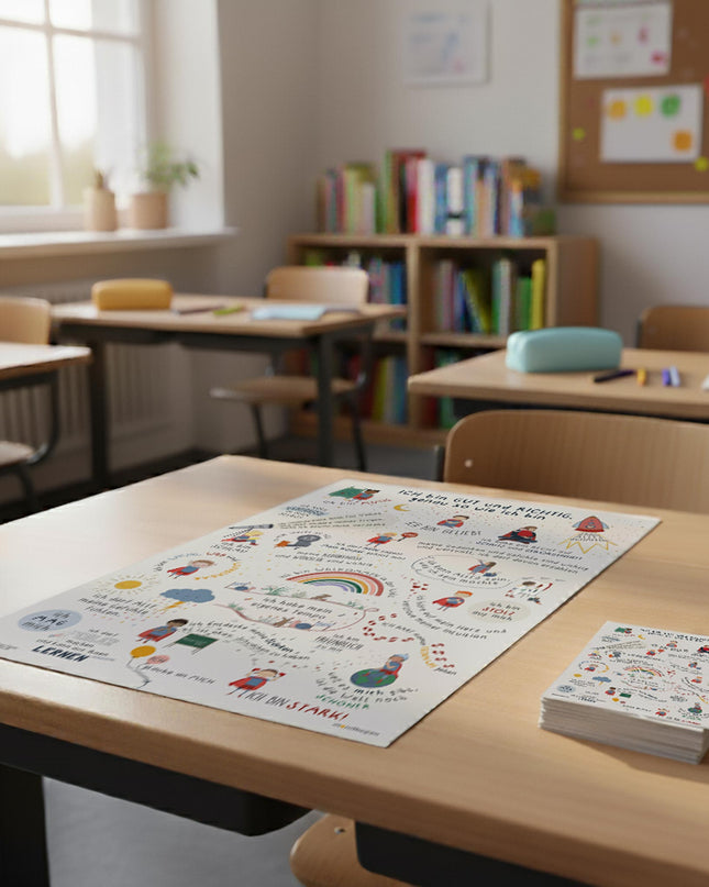 Klassensatz: Kinder-Affirmationsposter + 30 Postkarten