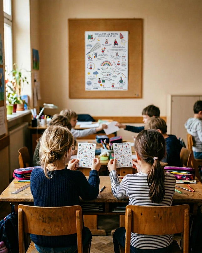 Klassensatz: Kinder-Affirmationsposter + 30 Postkarten