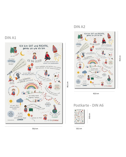 Postkarte Affirmationen für Kinder