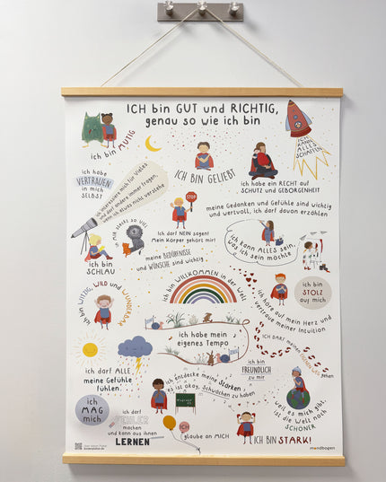 Posterleiste - magnetische Posterschiene aus Kiefernholz