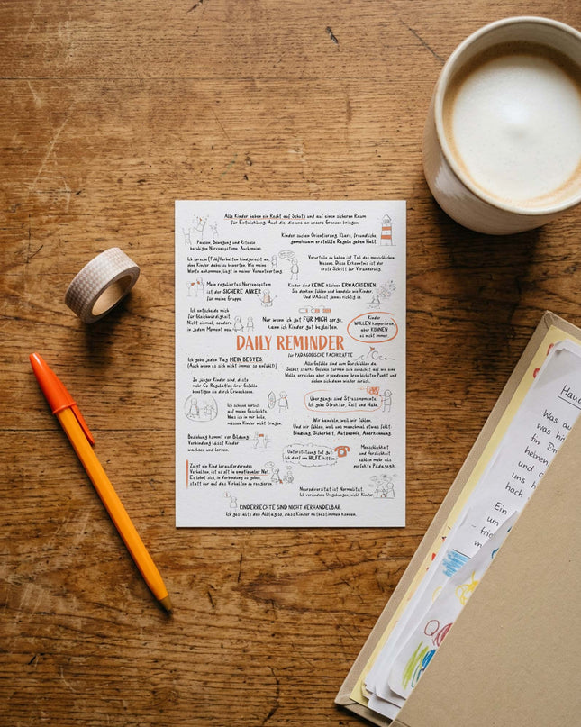 Postkarte Daily Reminder für pädagogische Fachkräfte - Für Haltung, Beziehung und Begleitung in Kita, Krippe und Hort