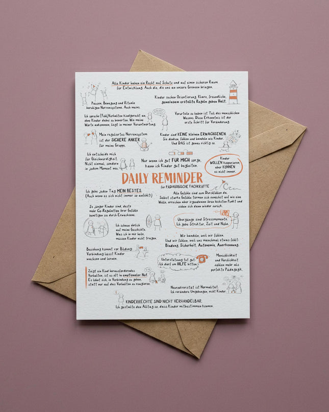 Postkarte Daily Reminder für pädagogische Fachkräfte - Für Haltung, Beziehung und Begleitung in Kita, Krippe und Hort
