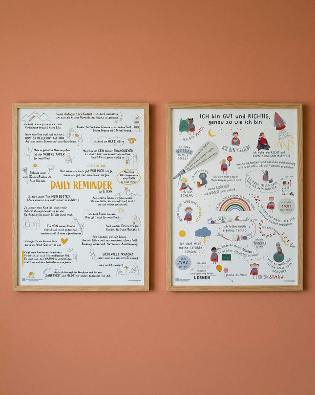 Familien-Set: Kinder-Affirmationsposter + Elternposter Daily Reminder