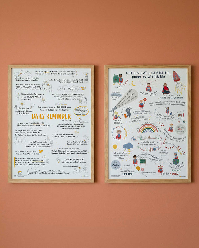 Familien-Set: Kinder-Affirmationsposter + Elternposter Daily Reminder