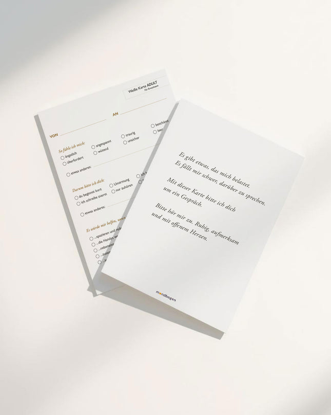 Weiße Karte Familien-Set - Sicher sprechen. Gemeinsam lösen.