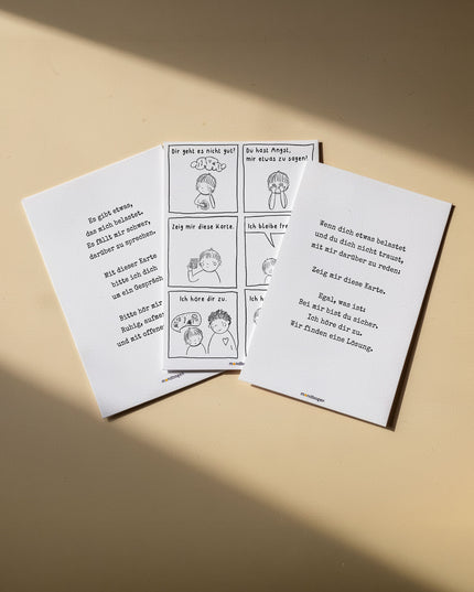 Weiße Karte für Zuhause - Sicher sprechen. Gemeinsam lösen.