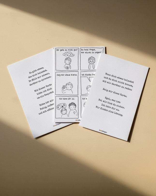 Weiße Karte für Zuhause - Sicher sprechen. Gemeinsam lösen.